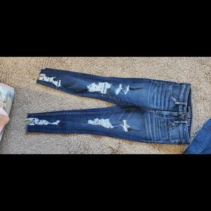 American Eagle Outfitters Ripped Dark Blue Skinny Jeans